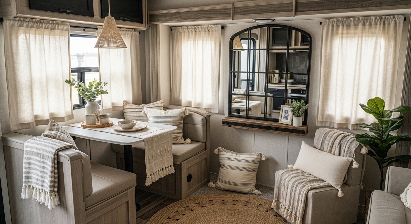 15 Rustic RV Decorating Ideas That Look Like Farmhouse Decor on Wheels