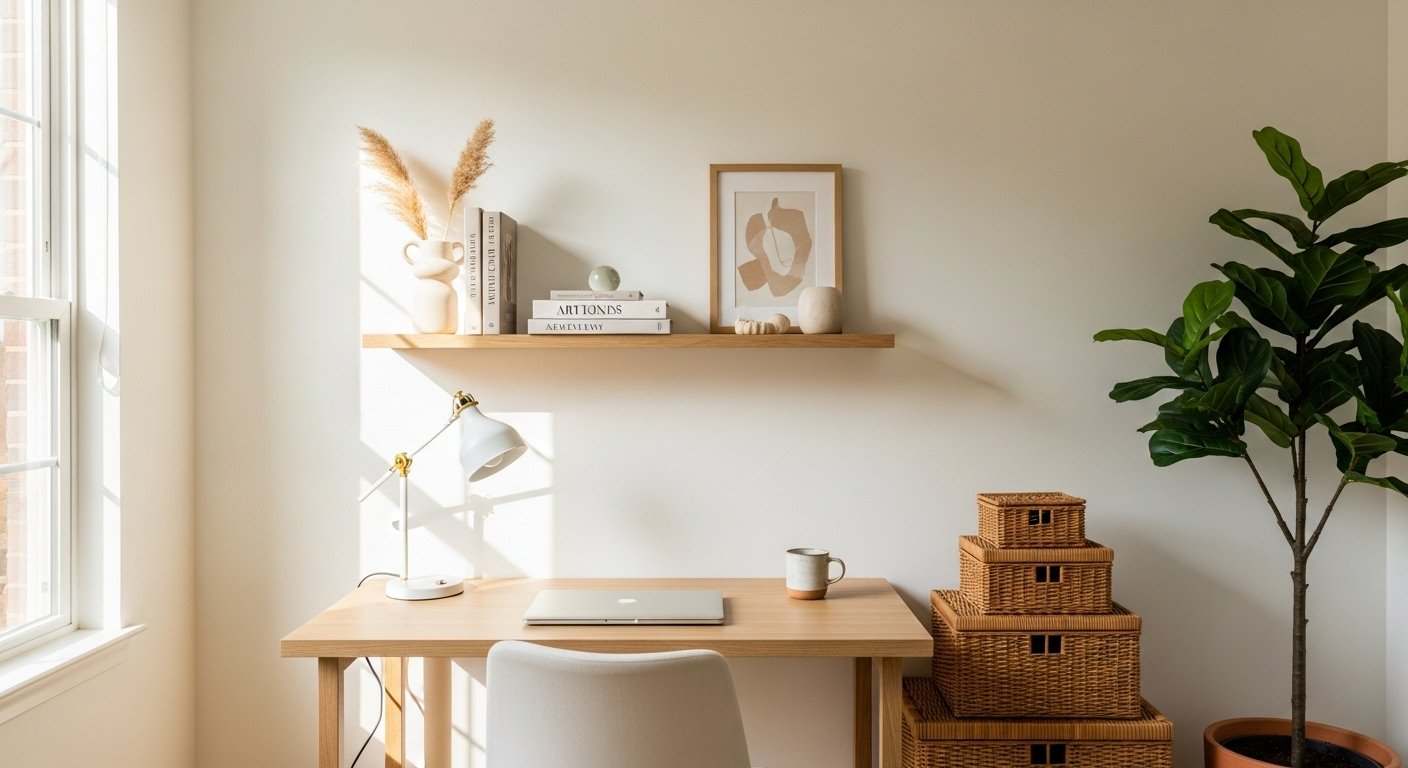 12 Small Office Wall Shelf Ideas to Clear Desk Clutter and Add Style