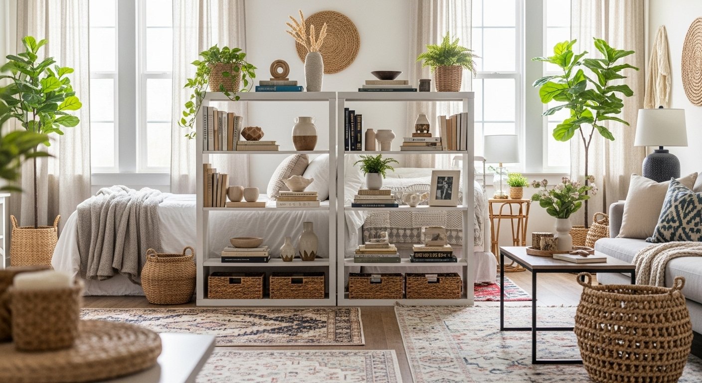 Two-Sided Bookshelf Room Divider Styling Guide: What to Put on Each Side