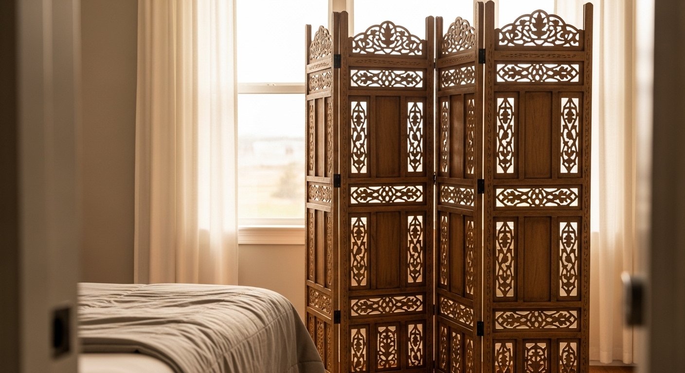 10 Folding Screen Divider Ideas for Bedrooms, Studios, and Living Rooms