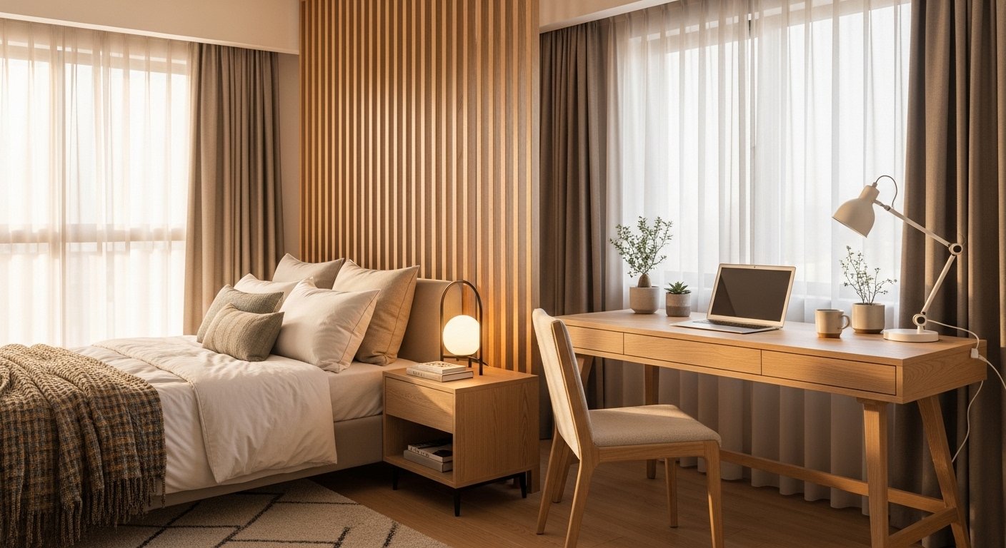 11 Bedroom Room Divider Ideas to Separate Sleeping and Work Zones