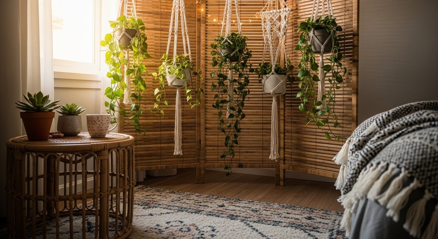 15 Boho Bedroom Ideas: Layers, Lighting, and Room Divider Styling Tricks