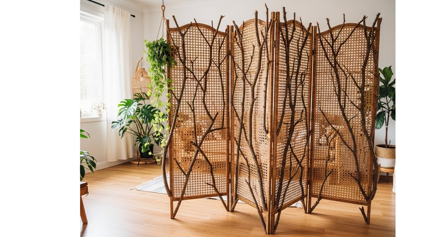 10 Boho Room Divider Ideas Using Natural Materials (Rattan, Bamboo, Wood)