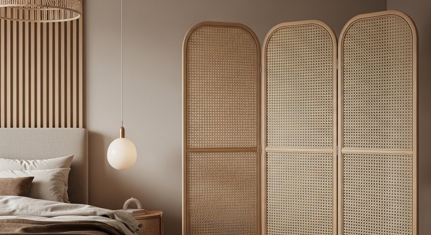 10 Japandi Room Divider Ideas for Bedrooms (Neutral Colors + Light Wood Tones)