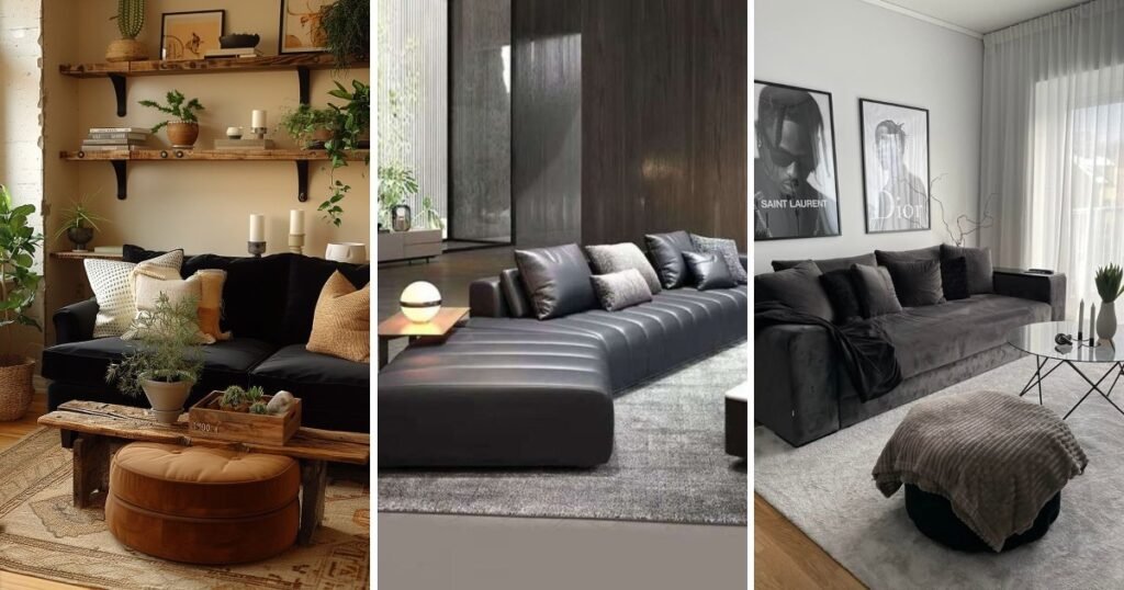 20 Best Modern Black Couch Living Room Decor to Try