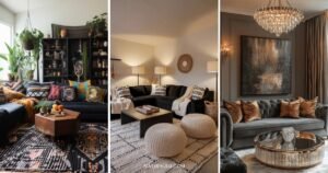 25 Cool Black Sofa Living Room Decor For Small Spaces to Try