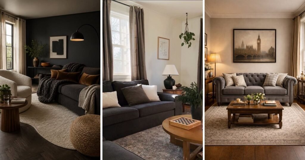 15 Easy Modern Charcoal Grey Couch Living Room Decor to Try